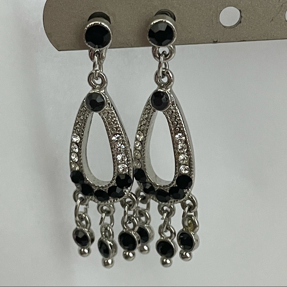 Black and Crystal Dangle Mini Chandelier Earnings